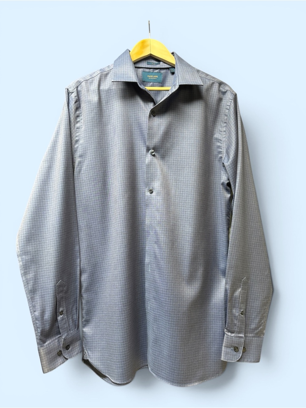 Daniel Hechter Blue Micro-Check Long-Sleeve Dress Shirt - Picture 1 of 4